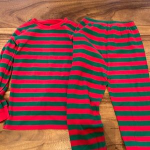 Elowel green and red striped pajamas